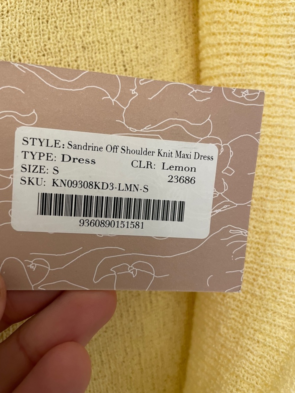 Womens Meshki Sandrine Off Shoulder Knit Maxi Dress in Lemon yellow size S - Picture 5 of 12